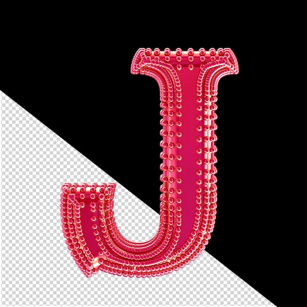 PSD ピンクのシンボル文字 j 上の小さな 3d 球