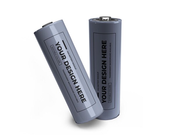 PSD piccolo mockup 3d della batteria aa isolato