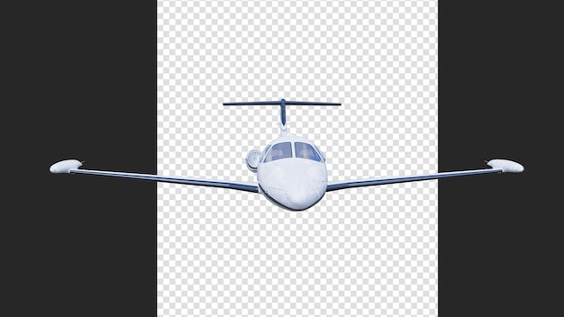 PSD small airplane in 3d rendering with front view