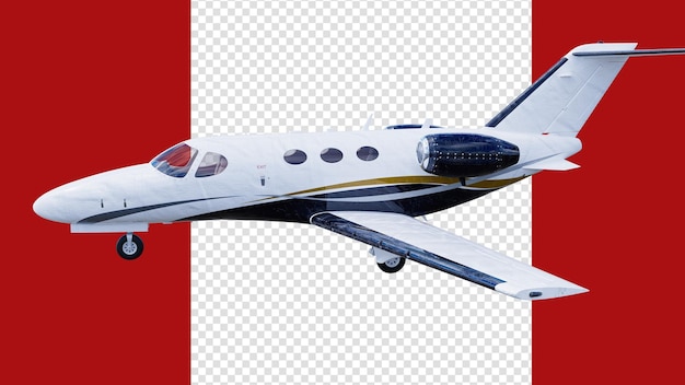 PSD small airplane in 3d rendering with side view