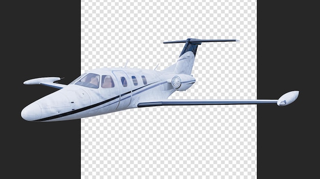 PSD small airplane in 3d rendering with side view