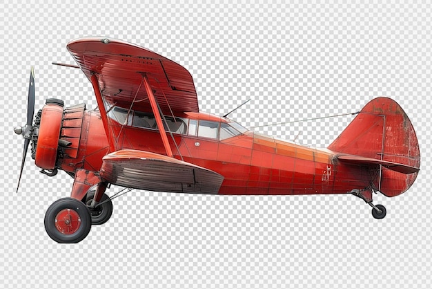 Small airplane isolated on transparent background vintage plane png generative ai