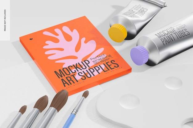 PSD small art canvas mockup, right view