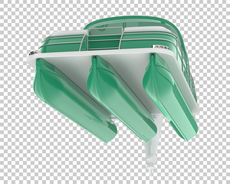 PSD small boat on transparent background 3d rendering illustration