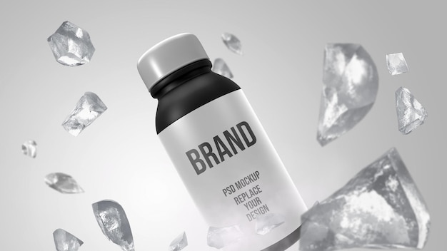 Small bottle mockup 3d rendering design