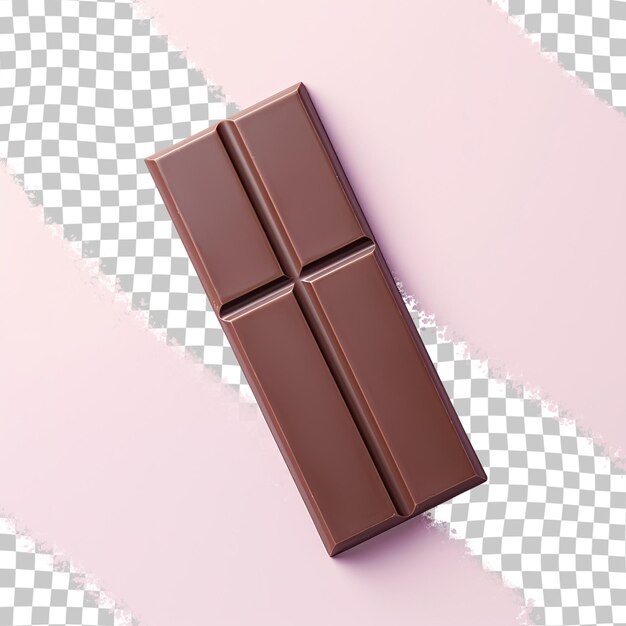 PSD small chocolate bar photographed in a close up on a transparent background