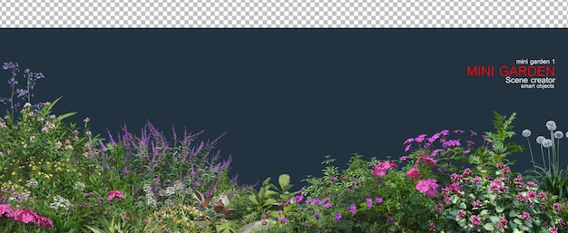 PSD small colorful flower garden