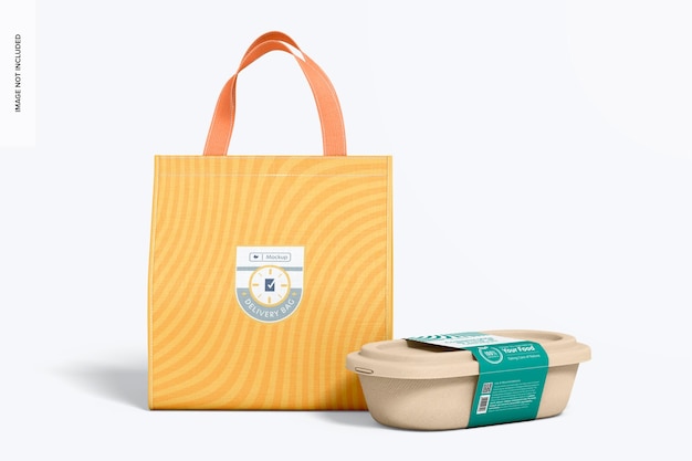 Small Delivery Bag Mockup, Front View