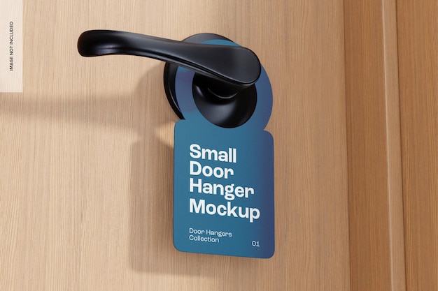 PSD small door hanger mockup, right view