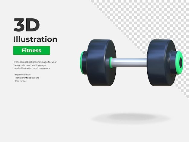 Small dumbbell icon gym and fitness 3d illustration