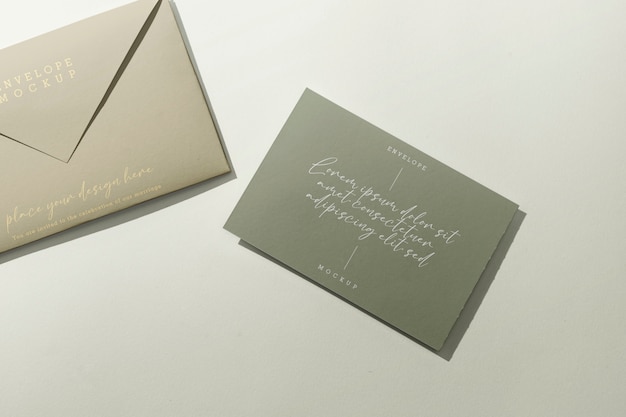 Small envelope with card mockup