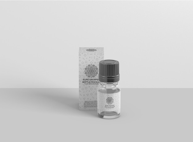 Small euro dropper bottle mockup