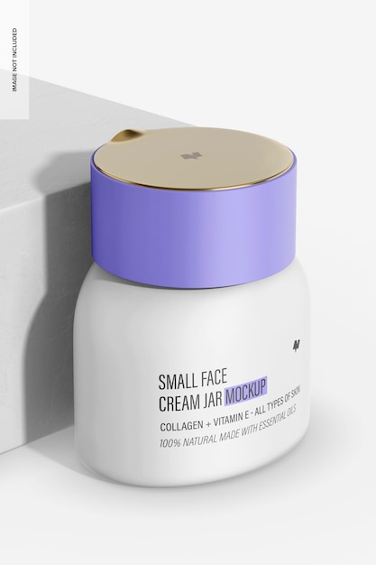 Small face cream jar mockup