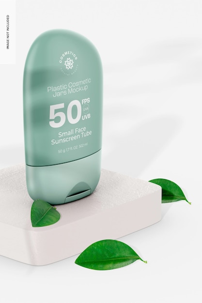 small face sunscreen tube mockup perspective