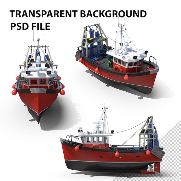 PSD small fishing vessel png