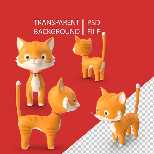 PSD small and funny cartoon cat png