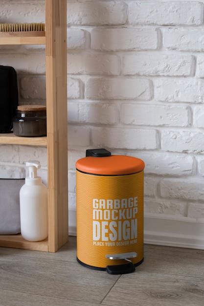 Small garbage can mockup design