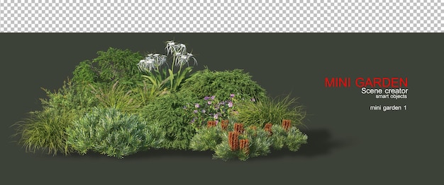 PSD small garden with many plants