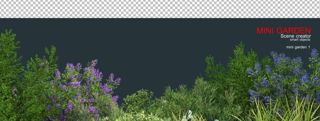 PSD Небольшой сад с множеством растений