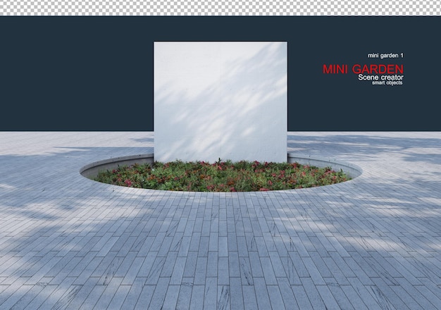 small garden with plaster walls