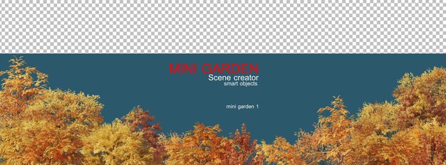 PSD一个小花园有各种各样的植物和树木