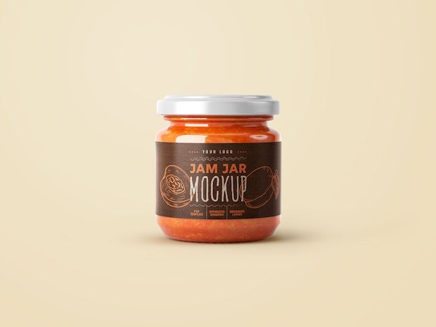 Small Jar Jam Mockup