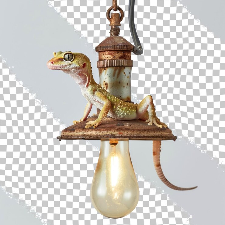 PSD a small lamp with a lizard on it
