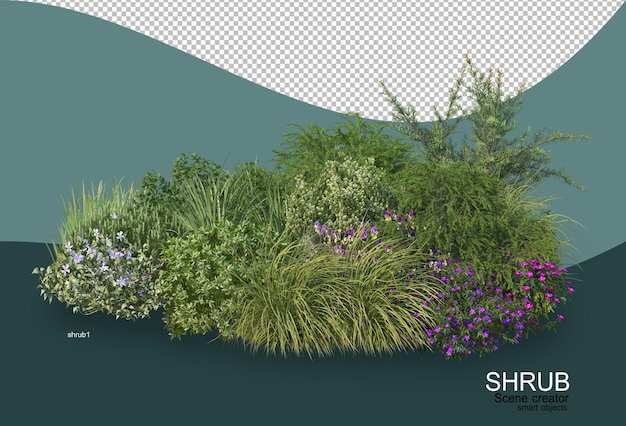 Small landscaping display renderigng isolated