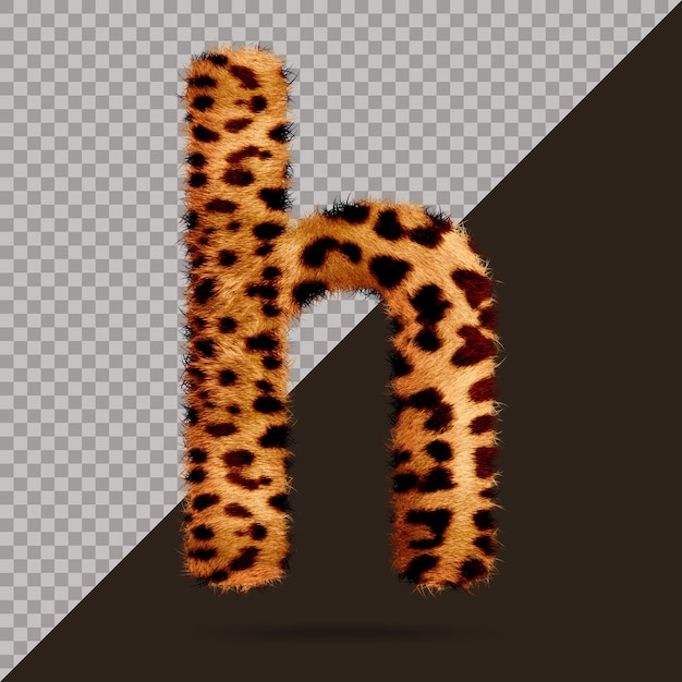 PSD small letter h with realistic 3d fur