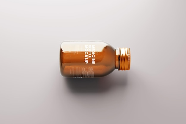 PSD small liquid medicine bottle mockup