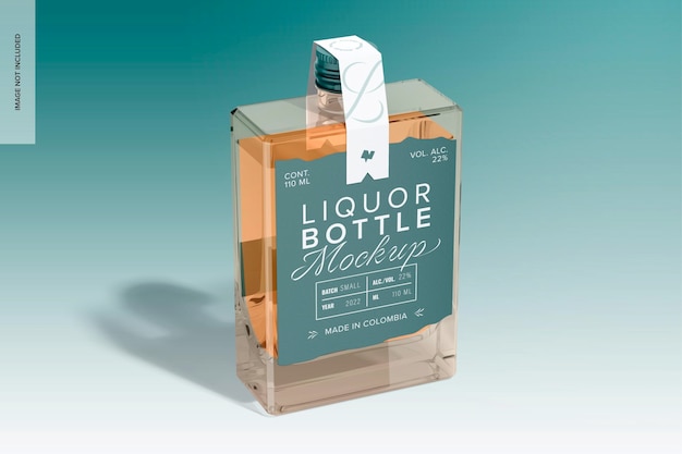 Small liquor bottle mockup perspective