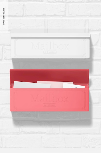 PSD small mailboxes mockup, front view