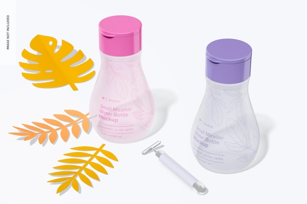 Small micellar water bottles mockup