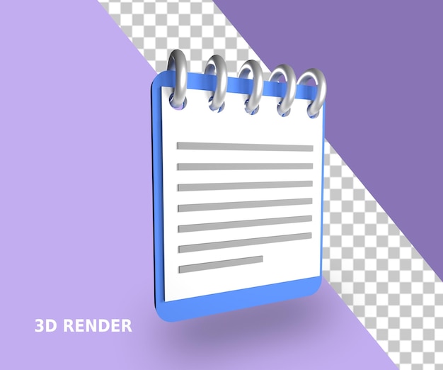 Small notebook 3d rendering