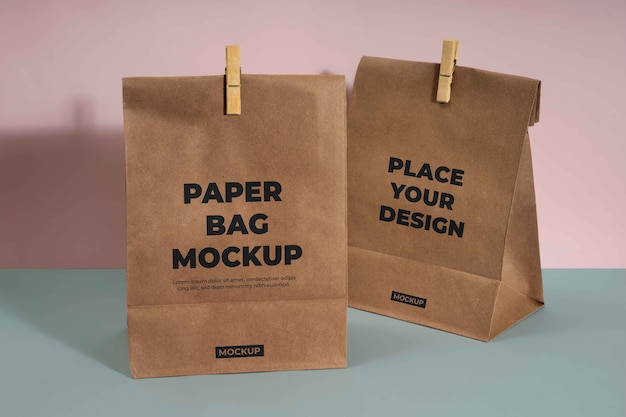 PSD small paper bag mockup