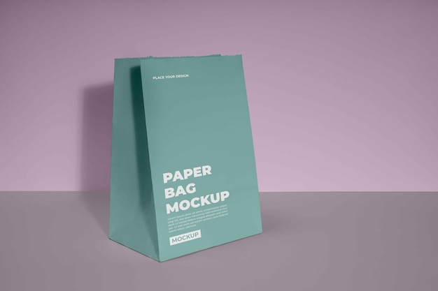 Small paper bag mockup