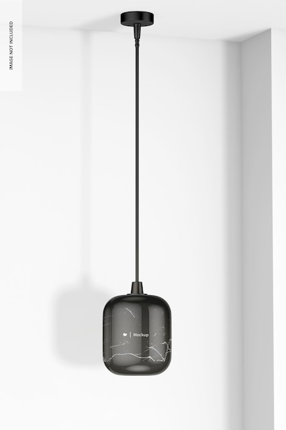 Small Pendant Lamp Mockup, Left View