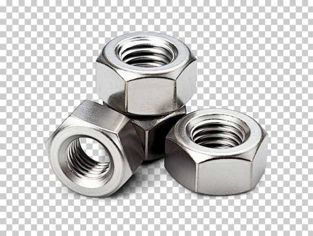 PSD small pile of metal nuts isolated on transparent background png psd