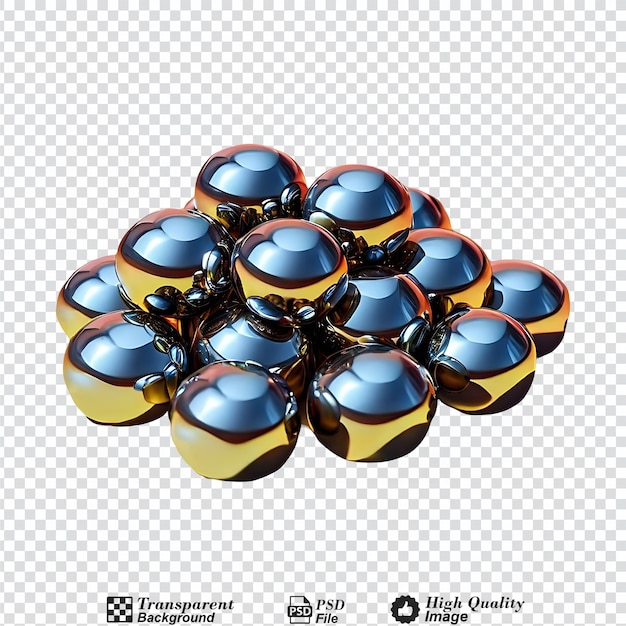 PSD small pile of metal nuts isolated on transparent background