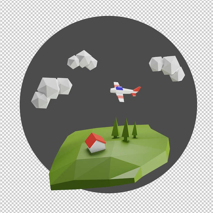 PSD 작은 장소 3d 그림 투명 배경
