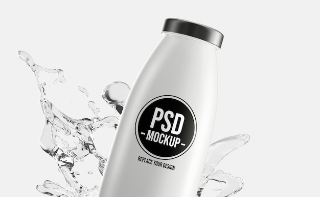 PSD small plastic bottle mockup design