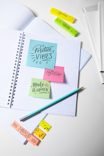 Small portable post it note mockup design