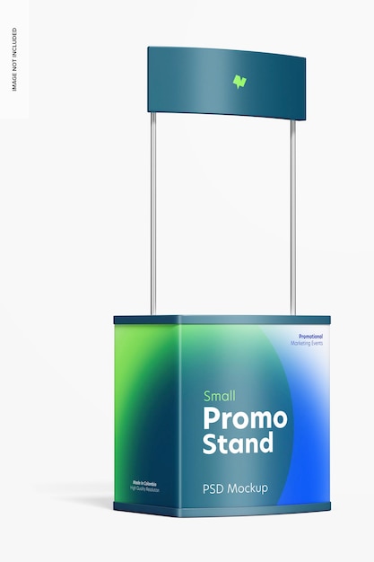 PSD small promo stand mockup, right view