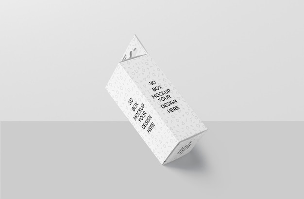 small rectangle size box mockup with a hanger
