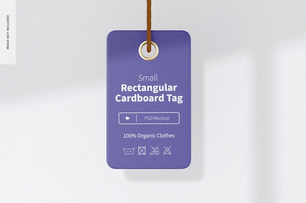 small rectangular cardboard tag mockup, front view