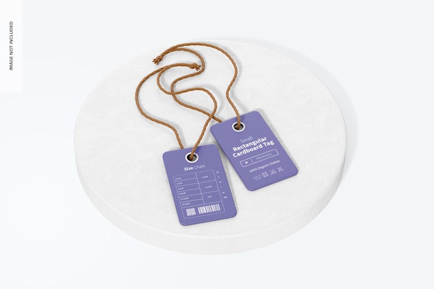 small rectangular cardboard tags mockup