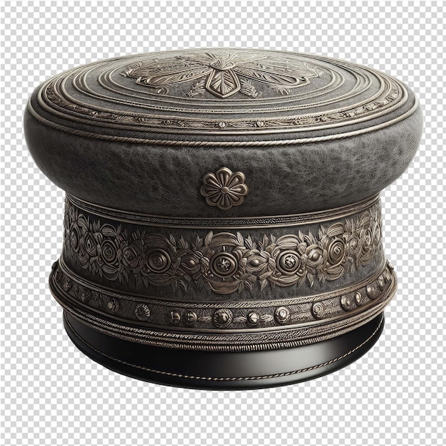 PSD a small round box with a floral design on it