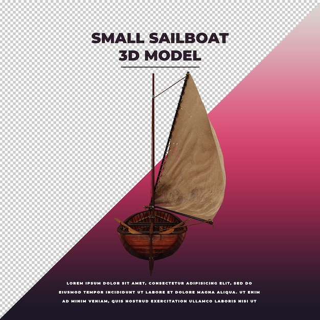 Small sailboat 3d isolated