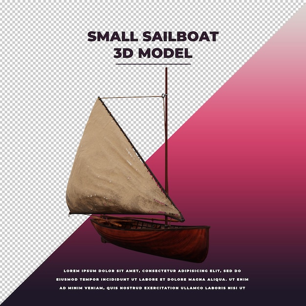 PSD small sailboat 3d isolated