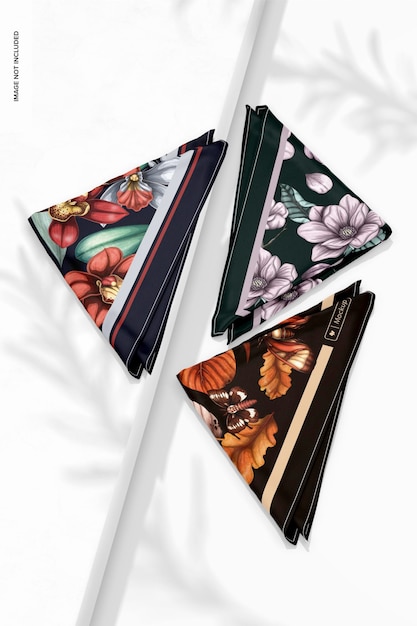 small scarfs mockup, top view